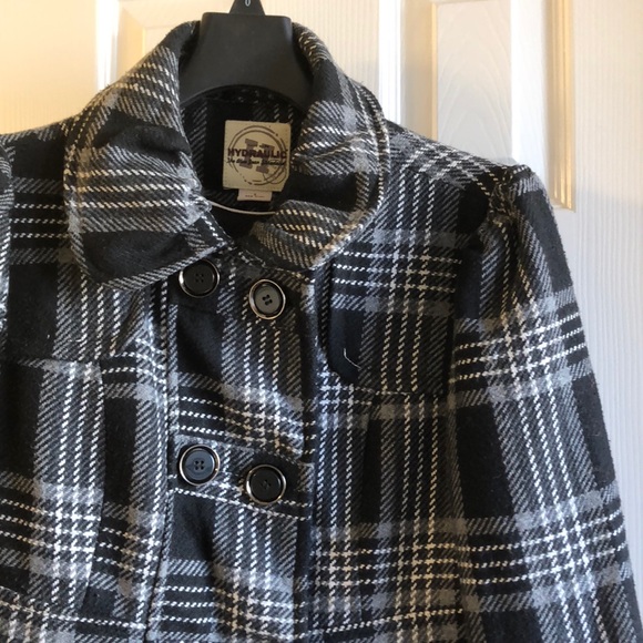 Plaid Peacoat/Winter coat - Picture 2 of 4